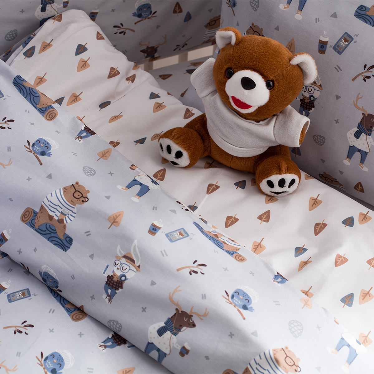 Παπλωματοθήκη Κούνιας (Σετ 120X160) Vesta Baby Woodland Home Βρεφικά Προίκα Μωρού Παπλωματοθήκες Βρεφικές Spitishop