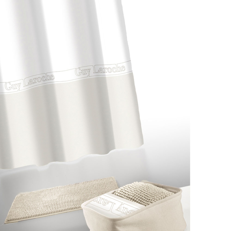 Κουρτίνα Μπάνιου + Πατάκι (Σετ 3τμχ) Με Κρίκους Guy Laroche Miami Amethyst