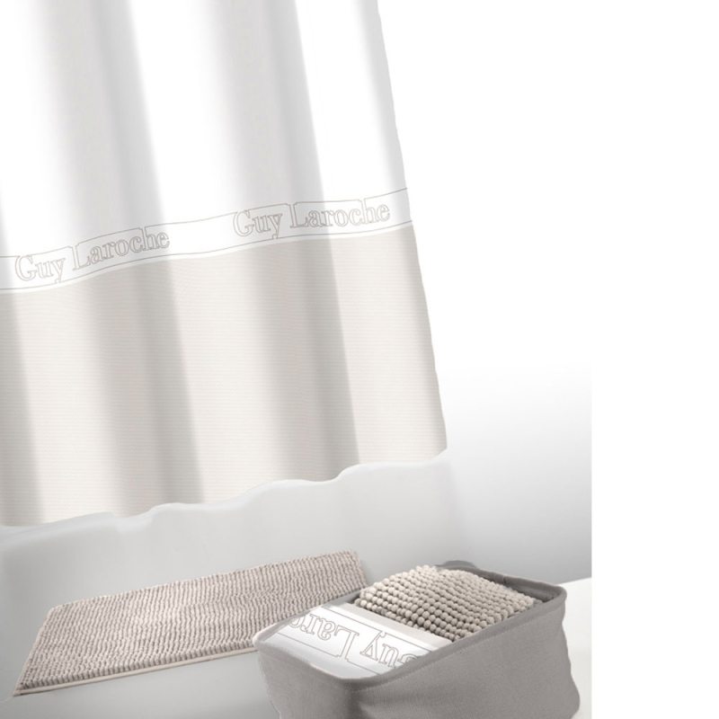 Κουρτίνα Μπάνιου + Πατάκι (Σετ 3τμχ) Με Κρίκους Guy Laroche Miami Ammos