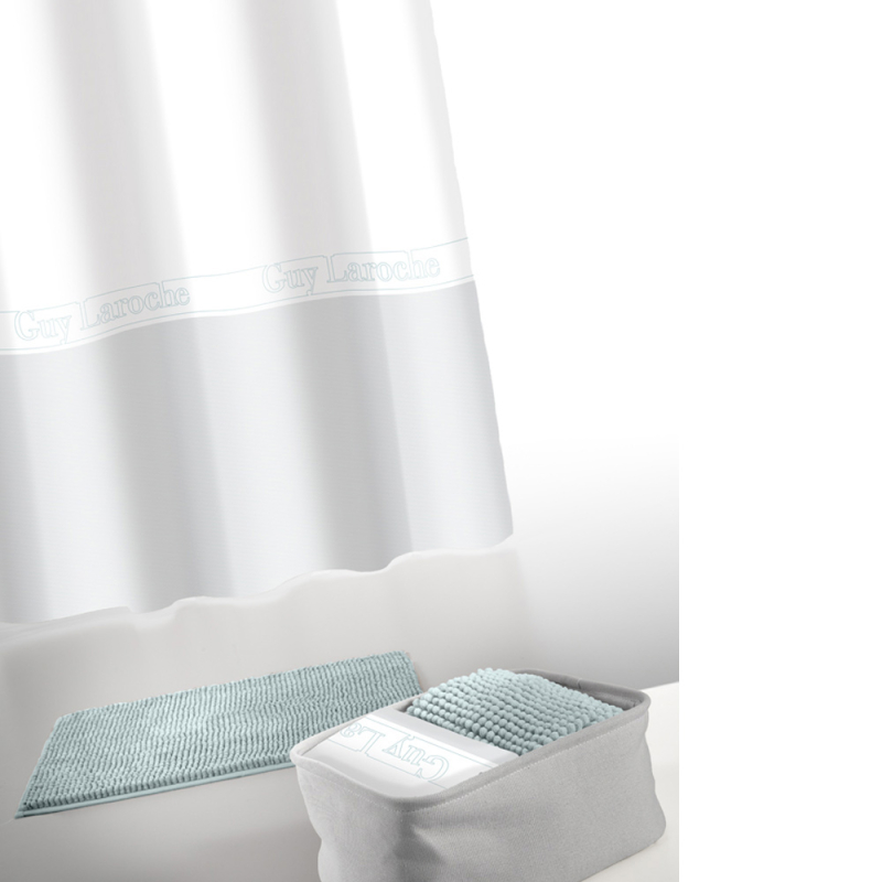 Κουρτίνα Μπάνιου + Πατάκι (Σετ 3τμχ) Με Κρίκους Guy Laroche Miami Aqua