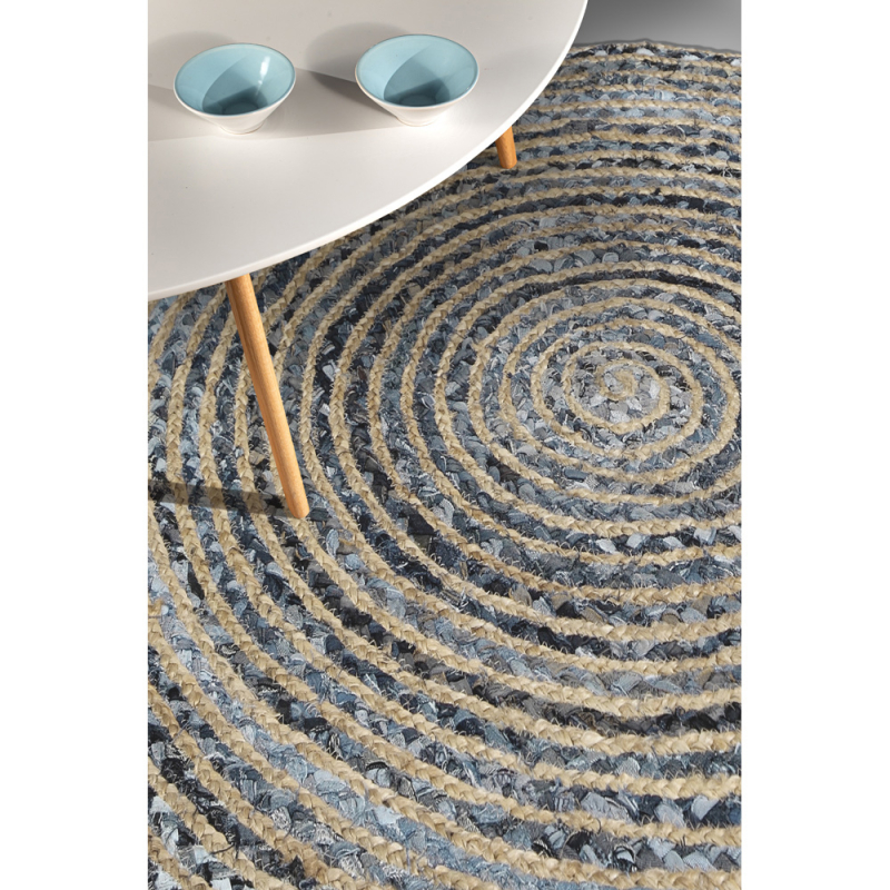 Στρογγυλό Χαλί Καλοκαιρινό (Φ110) Guy Laroche Rugget Denim