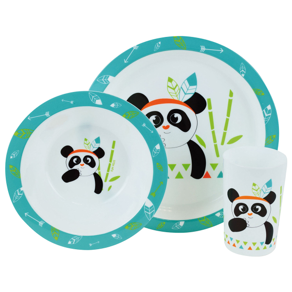Παιδικό Σετ Φαγητού 3τμχ Ango Indian Panda