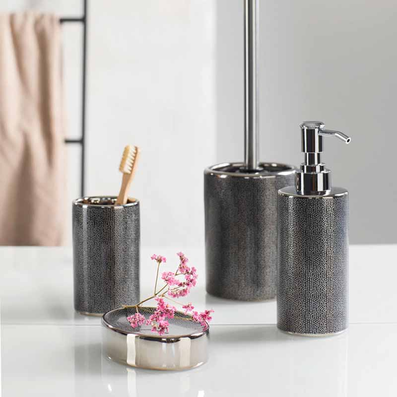 Ποτηροθήκη Μπάνιου Wenko Nuria Silver Anthracite 24176100 Home Μπάνιο Αξεσουάρ Spitishop