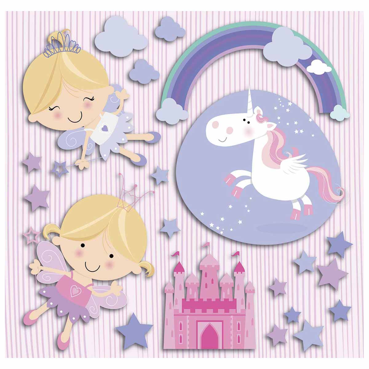 Παιδικά Αφρώδη Αυτοκόλλητα Τοίχου Ango Happy Fairies 14503 Home Spitishop