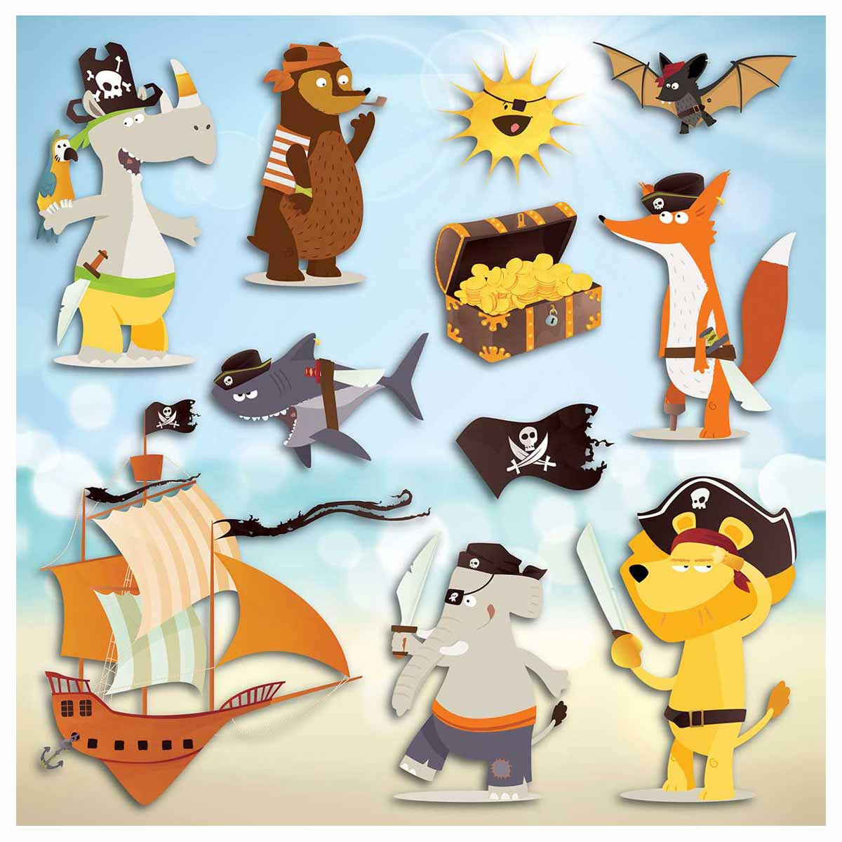 Παιδικά Αφρώδη Αυτοκόλλητα Τοίχου Ango Pirates 14502 Home Spitishop