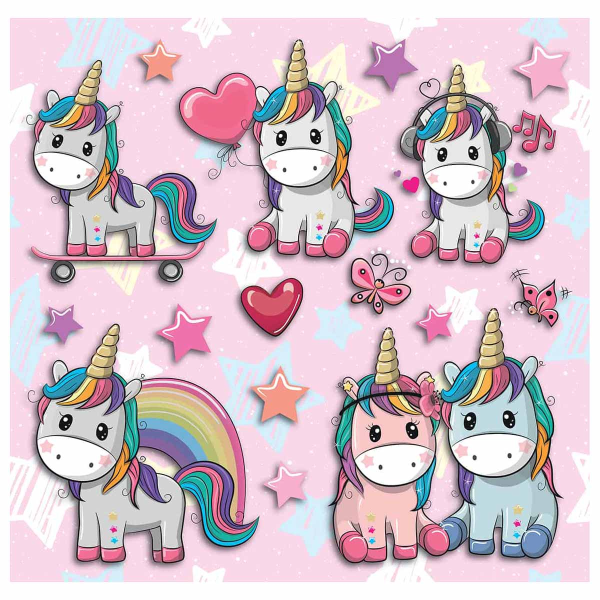 Παιδικά Αφρώδη Αυτοκόλλητα Τοίχου Ango Lovely Unicorn 14511 Home Spitishop