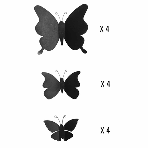 Αυτοκόλλητα Τοίχου Ango Black Butterflies 3D 24002