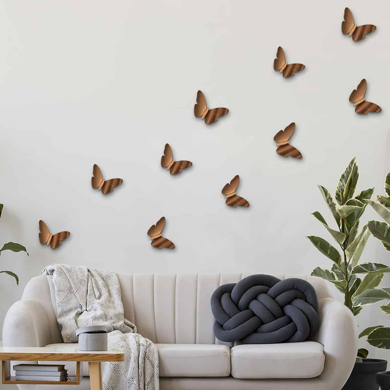 Αυτοκόλλητα Τοίχου Ango Bronze Butterflies 3D 24013