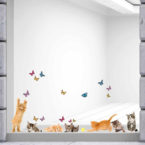 Αυτοκόλλητα Παραθύρου Διπλής Όψης Ango Cats 64001
