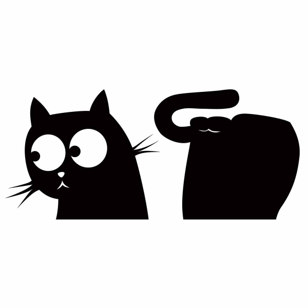 Αυτοκόλλητα Τοίχου Ango Cat & Fish 59159