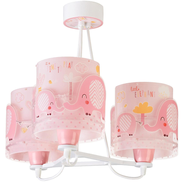 Παιδικό Φωτιστικό Οροφής Τρίφωτο Ango Little Elephant Pink 61337 S