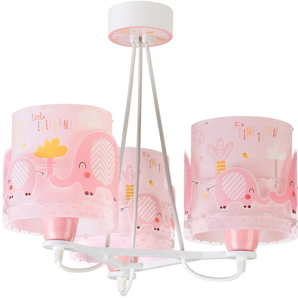 Παιδικό Φωτιστικό Οροφής Τρίφωτο Ango Little Elephant Pink 61337 S