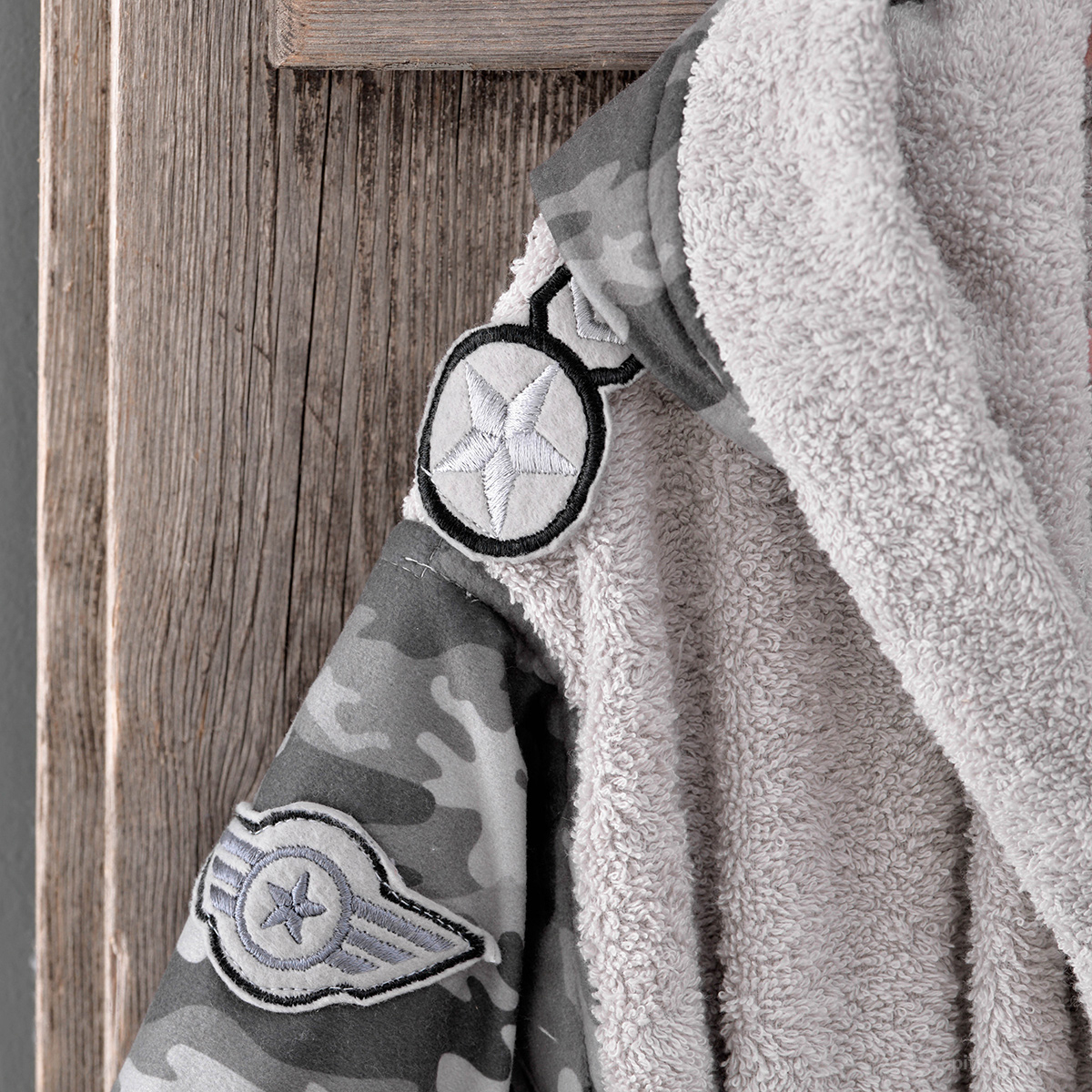Παιδικό Μπουρνούζι Rythmos Army Grey No5-6 Home Παιδικά Μπουρνούζια - Βρεφικά Spitishop