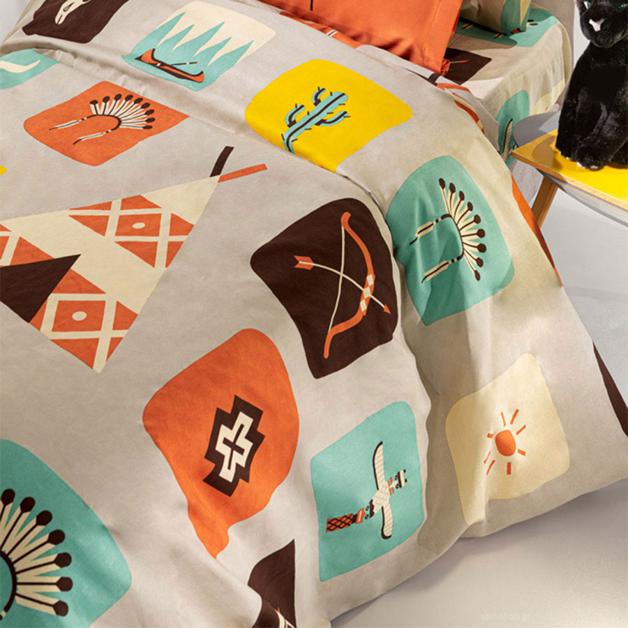 Σεντόνια Μονά (Σετ) Saint Clair Indian Home Παιδικά Λευκά Είδη Spitishop