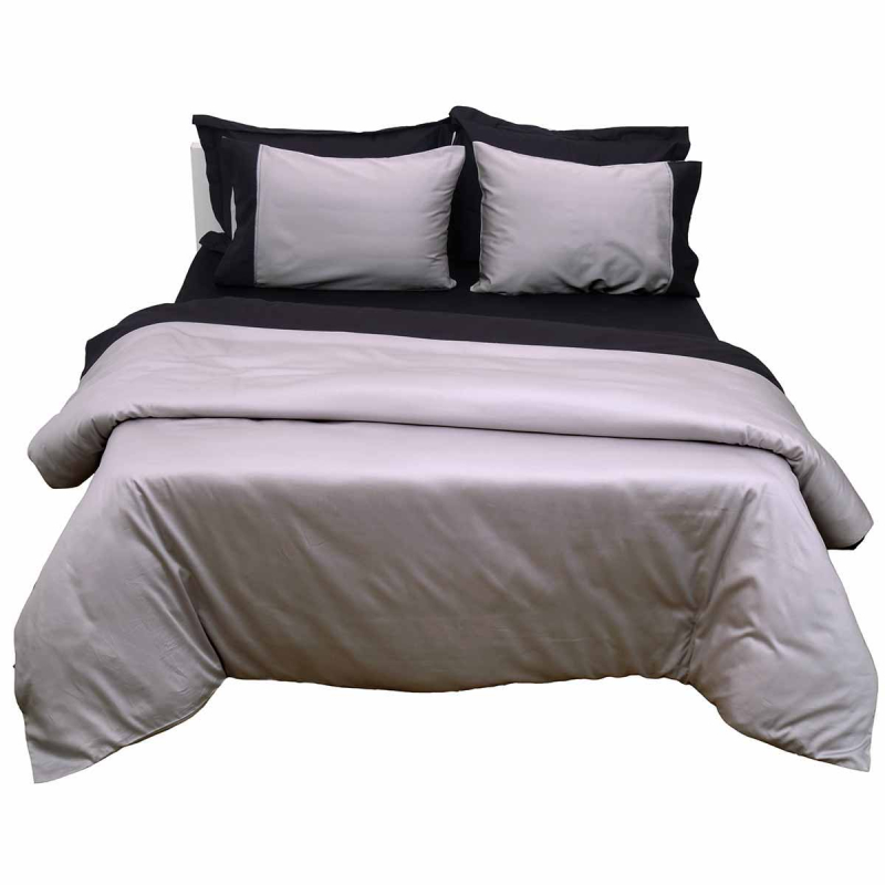 Παπλωματοθήκη Υπέρδιπλη (220x240) Anna Riska Luxury Bicolour Grey/Black