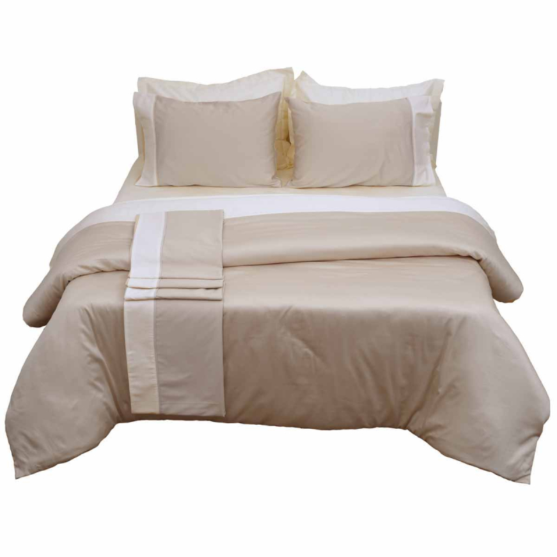 Σεντόνια Υπέρδιπλα (Σετ) Anna Riska Luxury Bicolour Beige/Ivory