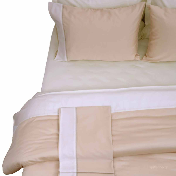 Σεντόνια Υπέρδιπλα (Σετ) Anna Riska Luxury Bicolour Beige/Ivory