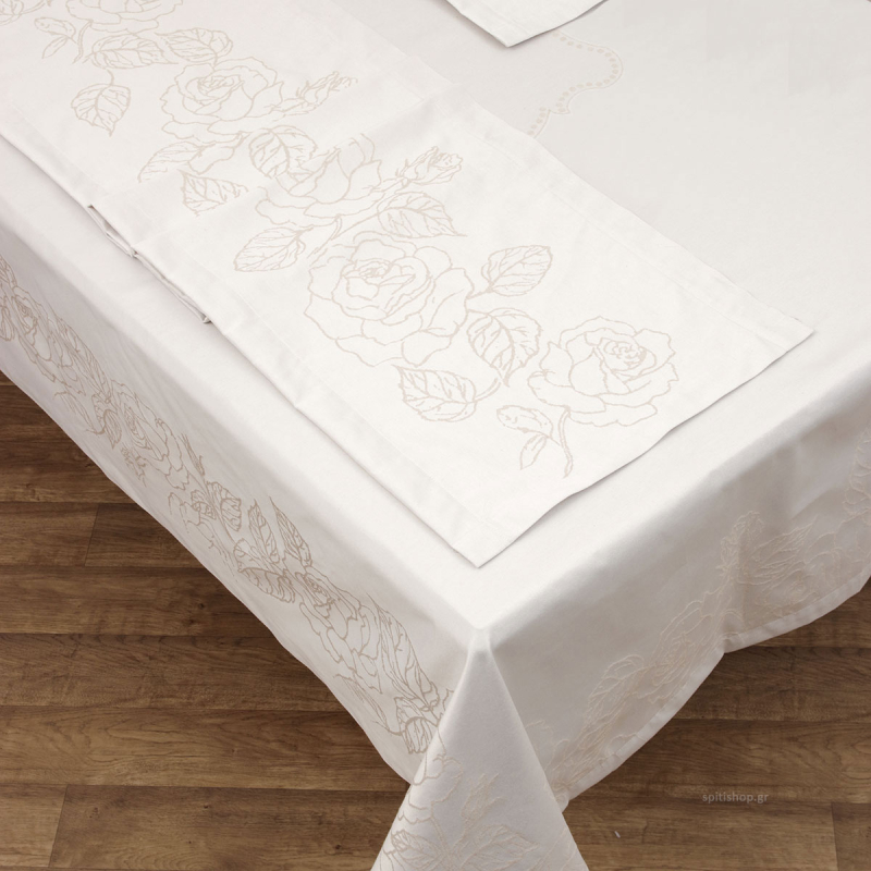 Τραπεζομάντηλο 12 Ατόμων (165x320) Anna Riska 2410 Ivory