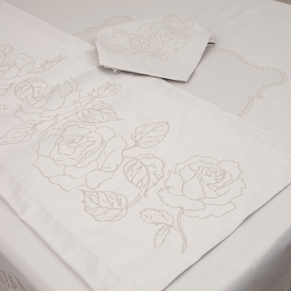 Τραπεζομάντηλο 12 Ατόμων (165x320) Anna Riska 2410 Ivory