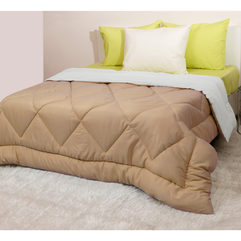 Πάπλωμα Υπέρδιπλο (220x240) 2 Όψεων Viopros Μπεζ/Εκρού