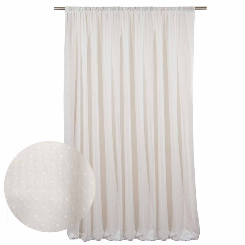 Παιδική Κουρτίνα (140x270) Με Τρέσα Viopros Κονφετί Γάζα Λευκό