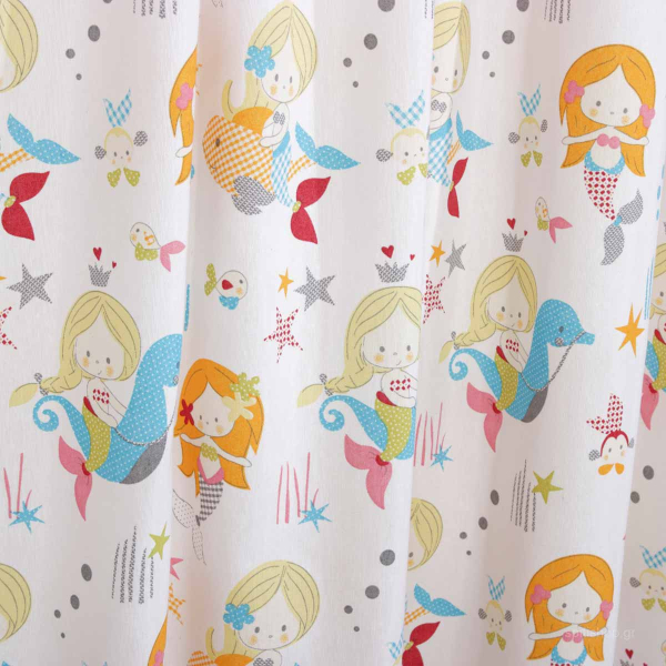 Παιδική Κουρτίνα (140x270) Με Τρέσα Viopros Γοργόνες