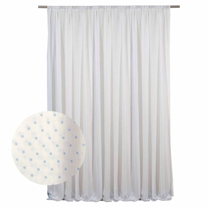 Παιδική Κουρτίνα (140x270) Με Τρέσα Viopros Κονφετί Γάζα Σιέλ