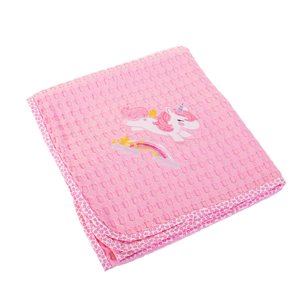Κουβέρτα Πικέ Αγκαλιάς (80x110) Dimcol Unicorn 41 Ροζ
