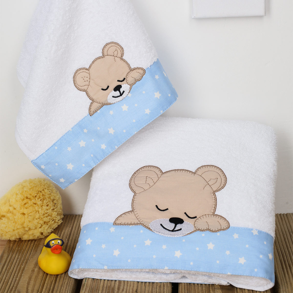 Βρεφικές Πετσέτες (Σετ 2τμχ) Dimcol Sleeping Bear Cub 11
