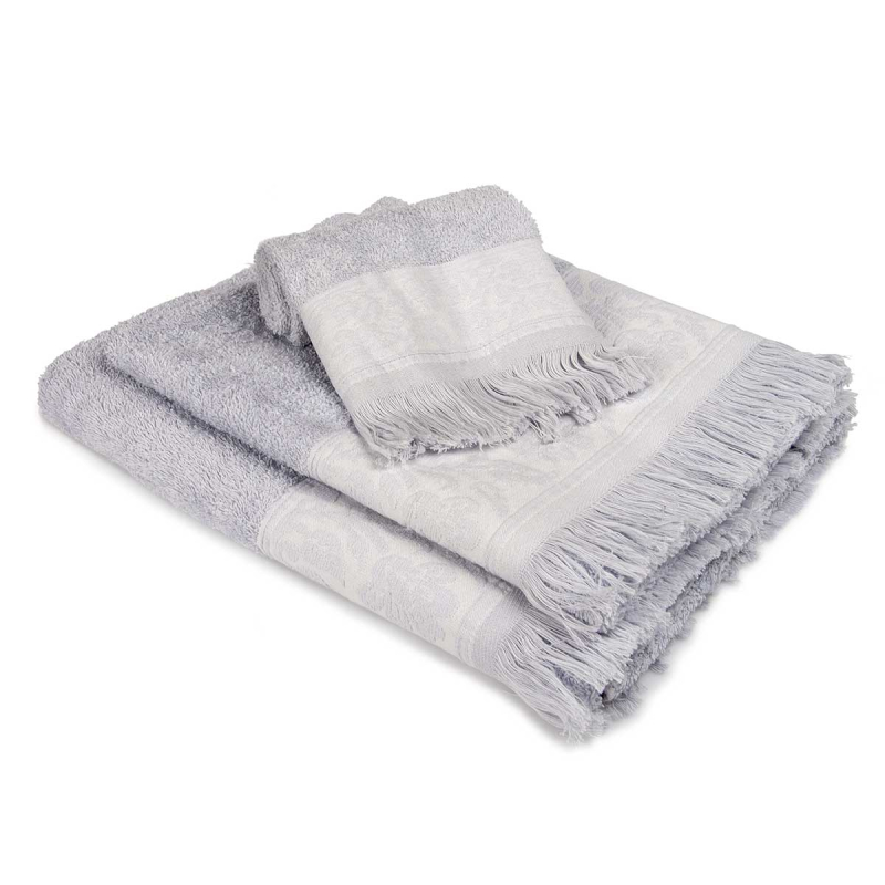 Πετσέτες Μπάνιου (Σετ 3τμχ) Dimcol Νέμεσις Γκρι 475gsm