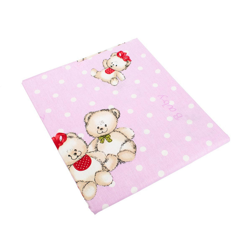 Σεντόνι Λίκνου Επίπεδο (80x110) Dimcol Two Lovely Bears 65 Lilac