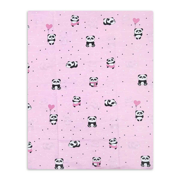 Σεντόνι Λίκνου Επίπεδο (80x110) Dimcol Panda 111 Pink