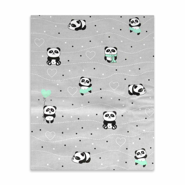 Σεντόνια Κούνιας (Σετ) Dimcol Panda 112 Grey-Green