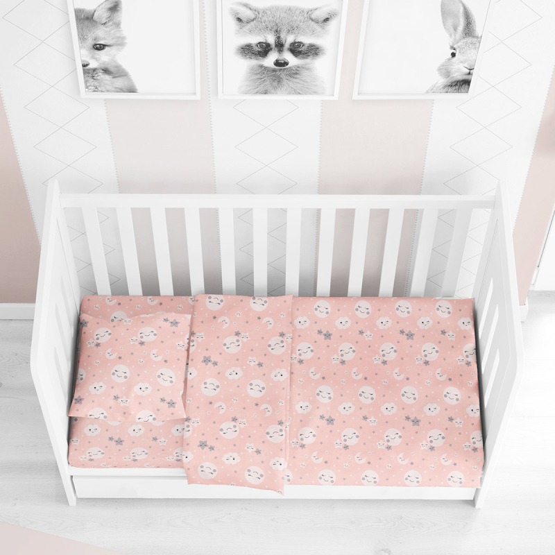 Σεντόνια Κούνιας (Σετ) Dimcol Smile 82 Coral