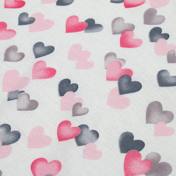Παπλωματοθήκη Κούνιας (120x160) Dimcol Hearts Grey-Pink 12