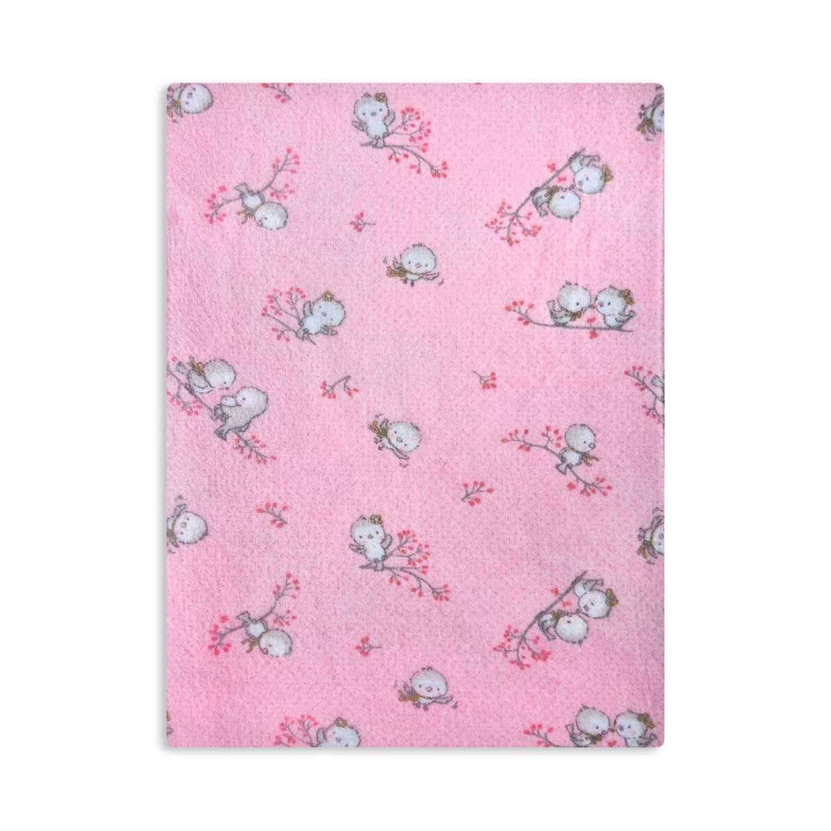 Φανελένια Παπλωματοθήκη Κούνιας (120×160) Dimcol Birds 15 Pink 135451