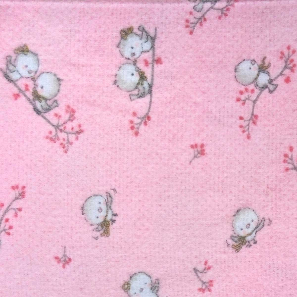 Φανελένια Παπλωματοθήκη Κούνιας (120x160) Dimcol Birds 15 Pink