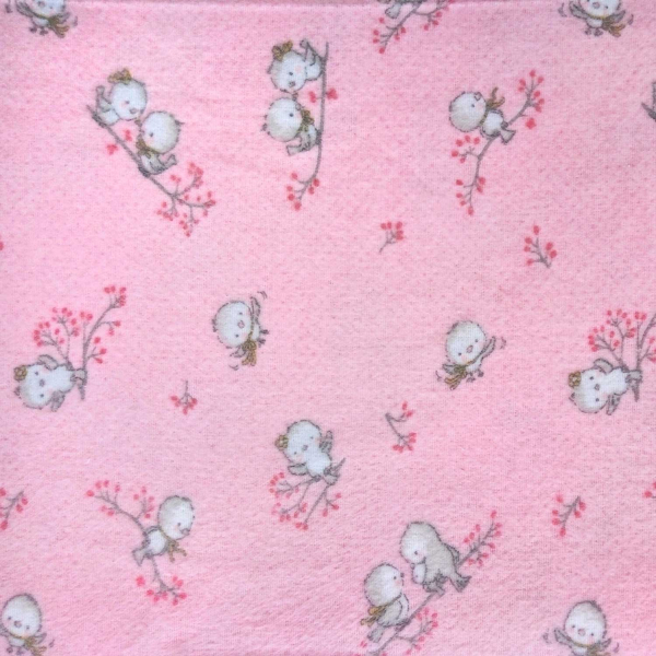 Φανελένια Παπλωματοθήκη Μονή (160x240) Dimcol Birds 15 Pink