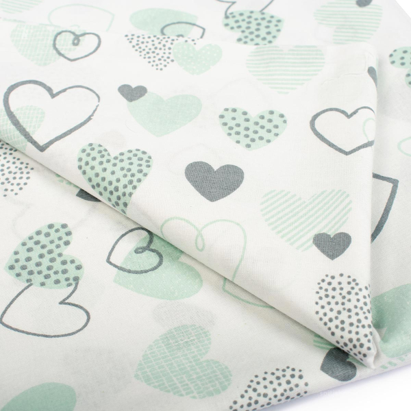 Παιδική Μαξιλαροθήκη Dimcol Hearts 10 Green