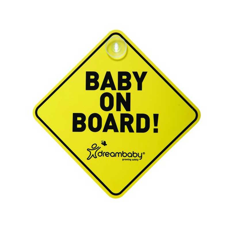 Σήμα Αυτοκινήτου Baby On Board με Βεντούζα Dream Baby Yellow BR74717