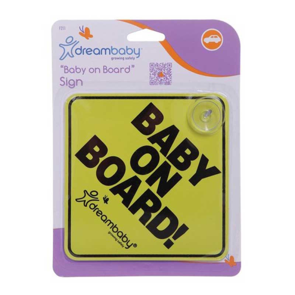 Σήμα Αυτοκινήτου Baby On Board με Βεντούζα Dream Baby Yellow BR74717
