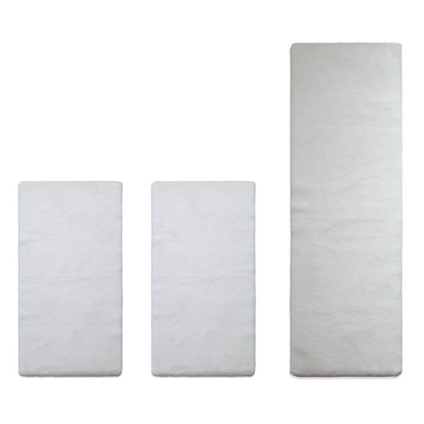 Χαλιά Κρεβατοκάμαρας Γούνινα (Σετ 3τμχ) New Plan Puffy FC1 Ivory