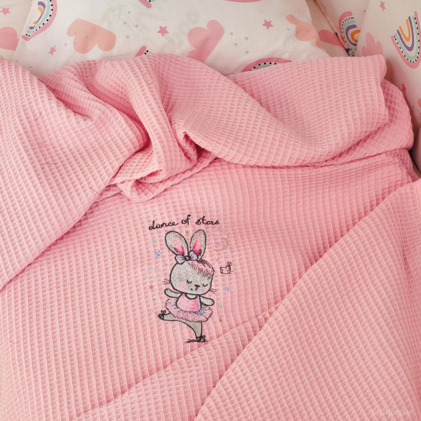 Κουβέρτα Πικέ Αγκαλιάς (80x110) Melinen Dance Pink