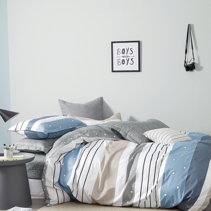 Σεντόνια Μονά (Σετ) Melinen Kids Stripe Star Boy