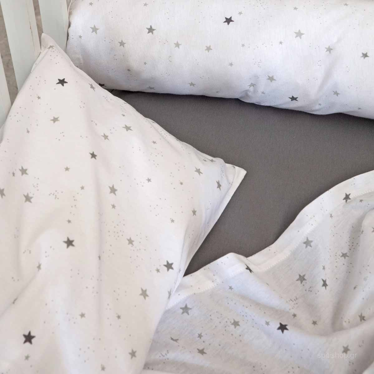 Σεντόνια Μακό Κούνιας (Σετ) Nima Baby Nene Grey Home Βρεφικά Προίκα Μωρού Spitishop