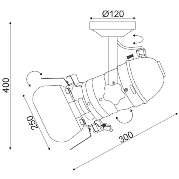 Σποτ Μονόφωτο Aca Almodovar OD91131WB Black