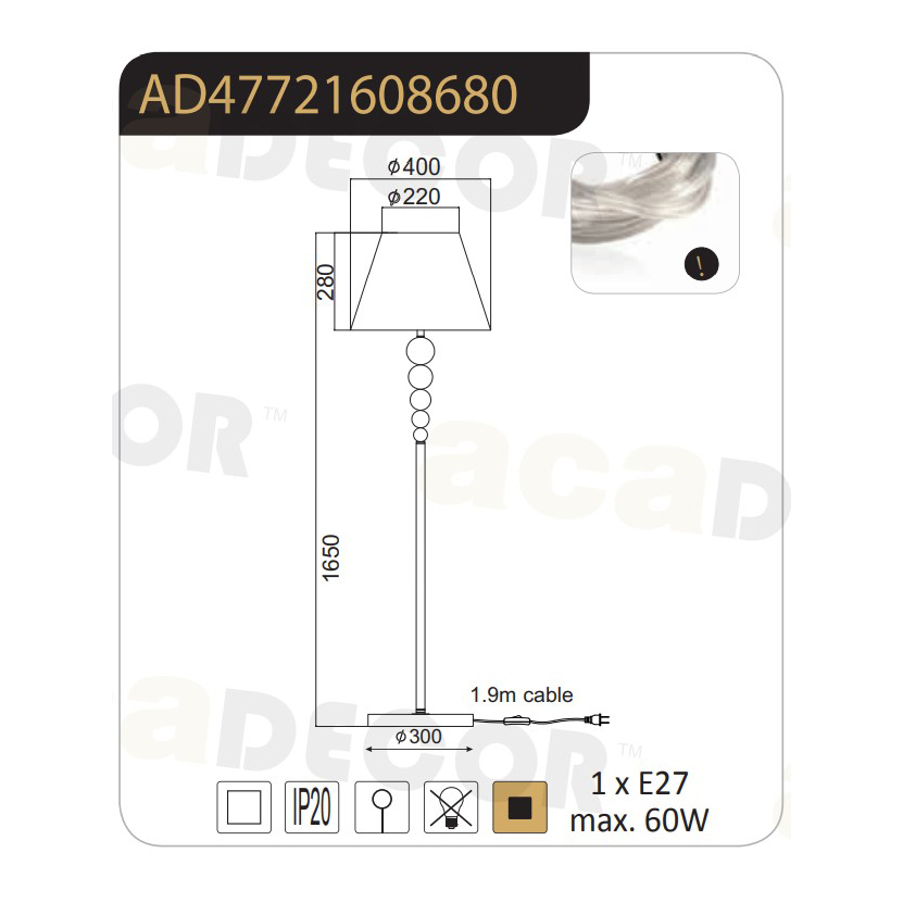 Φωτιστικό Δαπέδου Aca Olivia Ad477216 White Home Φωτιστικά Spitishop
