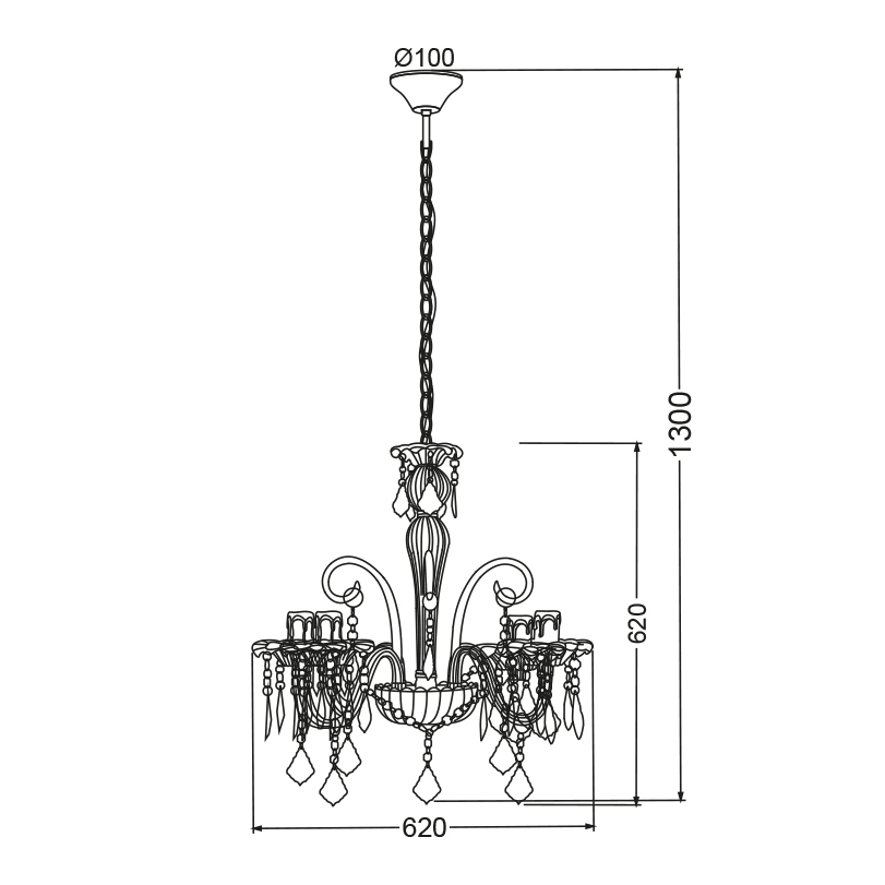 Πολυέλαιος Οροφής Aca Giza Sf633124P Clear Home Φωτιστικά Spitishop