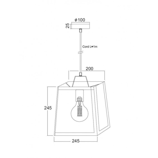 Φωτιστικό Οροφής Μονόφωτο Aca Chess KS1444P1SBK Black