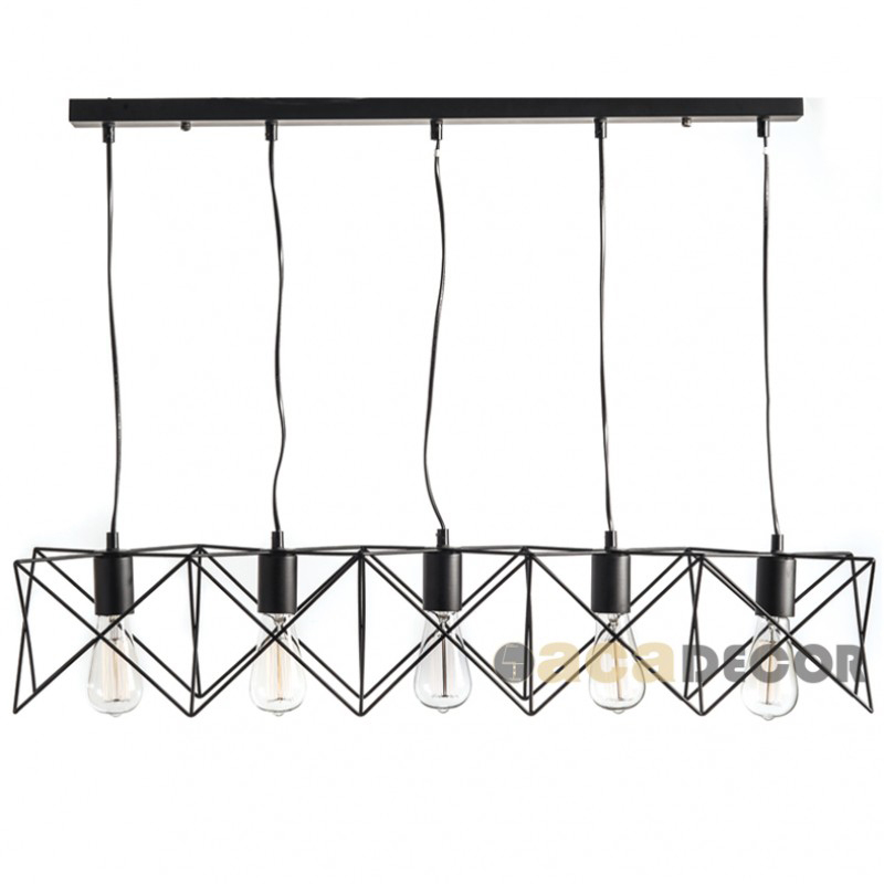 Φωτιστικό Οροφής Πολύφωτο Aca Andy KS1462P5BK Black